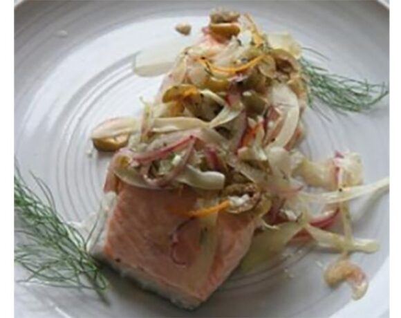 Oven Steamed Fennel and Orange Wild Salmon