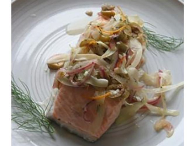 Oven Steamed Fennel and Orange Wild Salmon